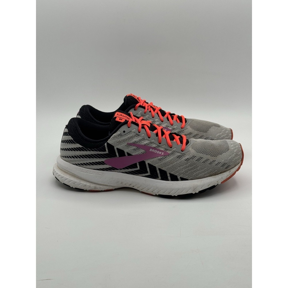 Brooks Launch Running Shoes Women's Size9 B Gray Pink Orange Sneakers